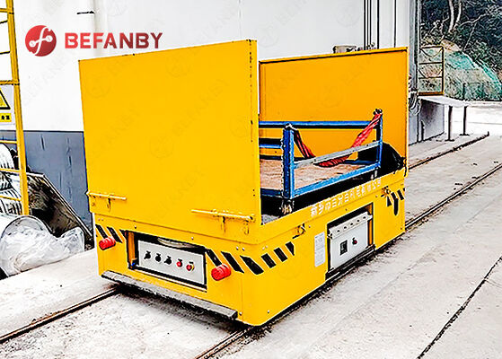 Customized 0.4t Rail Electrical Transfer Trolley With Protective Frame